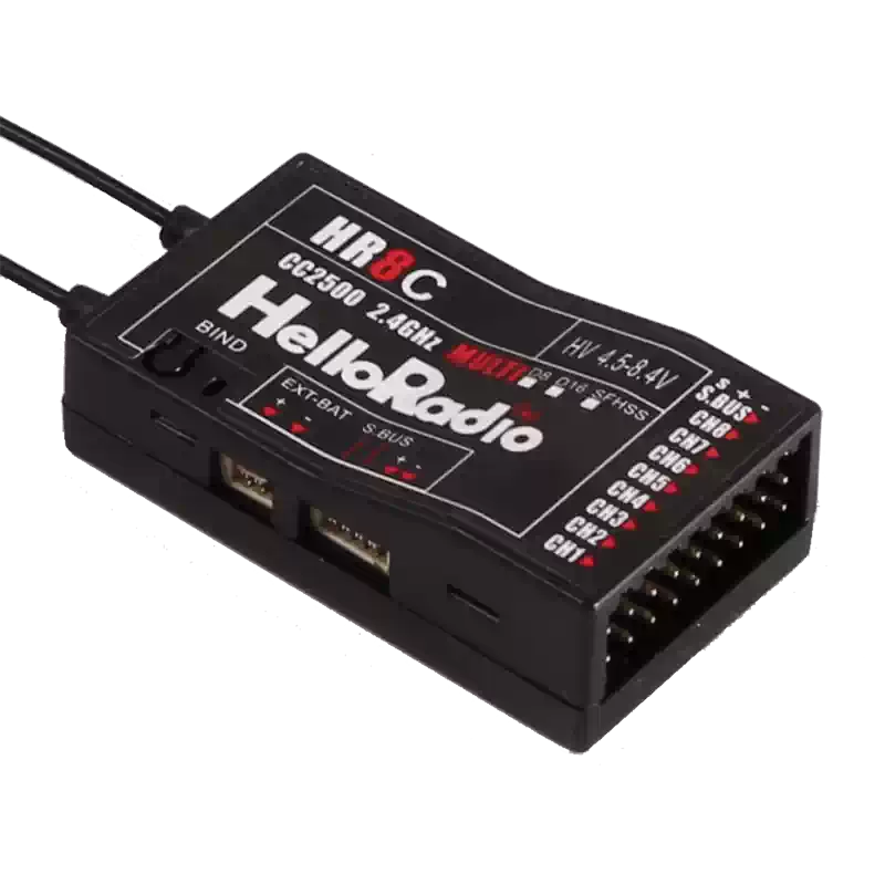 HelloRadioSky HR8C 2.4GHz 9CH CC2500 D8/D16/SFHSS PWM Mini Receiver for RC Airplane FPV Racer Drone RC Car Boat