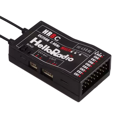 HelloRadioSky HR8C 2.4GHz 9CH CC2500 D8/D16/SFHSS PWM Mini Receiver for RC Airplane FPV Racer Drone RC Car Boat