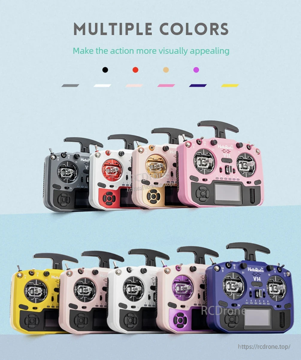 HelloRadioSky MAX R9 Gimbal offers vibrant colors for a visually appealing action control experience.