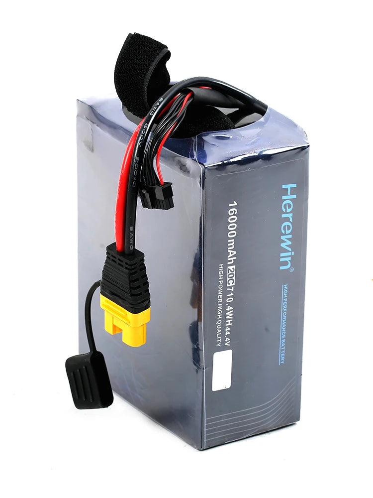 Herewin 12S Drone Battery, The battery features high capacity (16,000mAh) and voltage (44.4V), providing consistent power for extended operation.