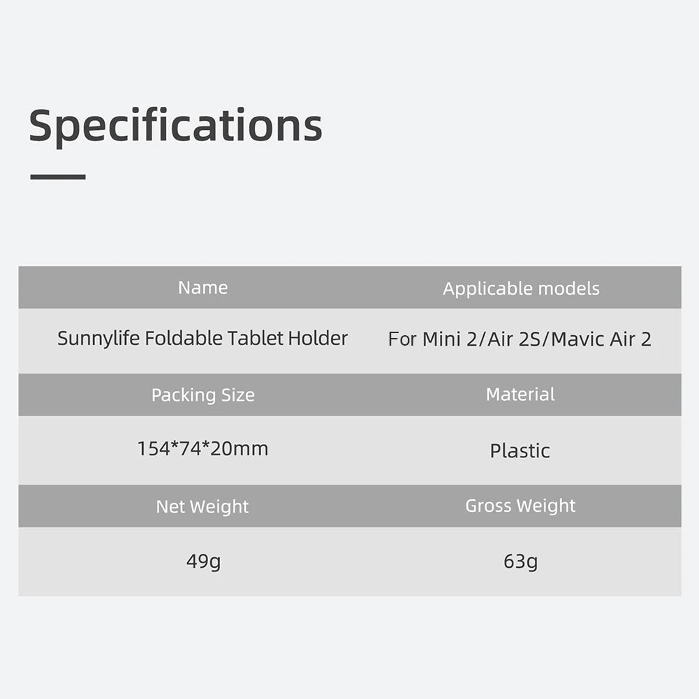 Sunnylife Foldable Tablet Holder For Mini 2/Air 2S/Mavic Air 2