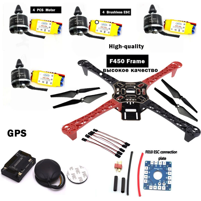 Frame F450 Qav250 Quadcopter Frame Kit - APM2.6 F4 and GPS 2212 2208 HP 30A 1045 prop ~ fpv drone kit F4P01 drone quadrocopter 26 Frame F450 Qav250 Quadcopter Frame Kit, PCS Motor Brushless ESC High-quality F450 Frame Bblcokoe
