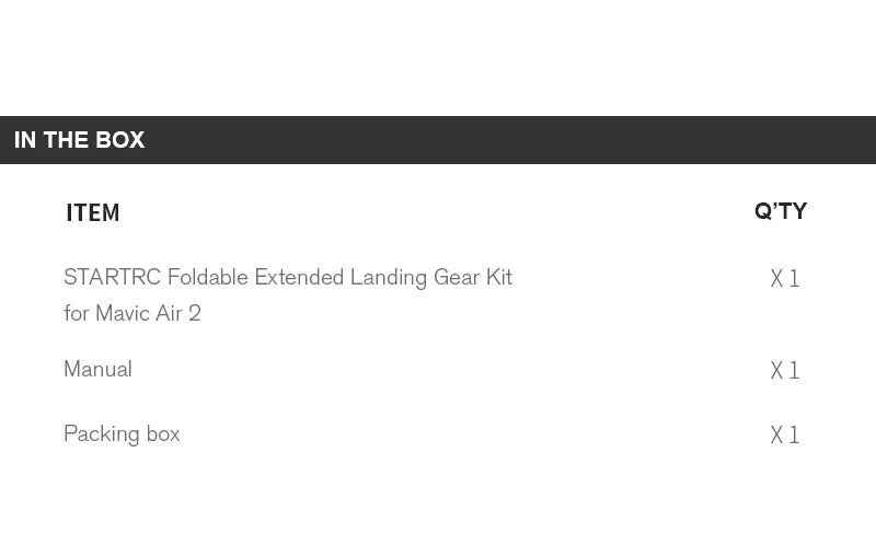 Q'TY STARTRC Foldable Extended Landing Gear Kit Xl for Mavic