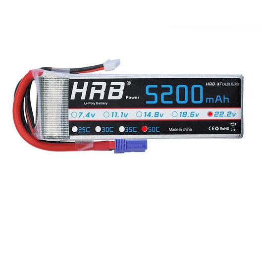 HRB लाइपो 6S बैटरी 22.2V 5200mah - XT90 T डीन XT60 EC5 प्लग 50C RC FPV हेली हवाई जहाज बग्गी कार ट्रक बैट बोट पार्ट्स के लिए