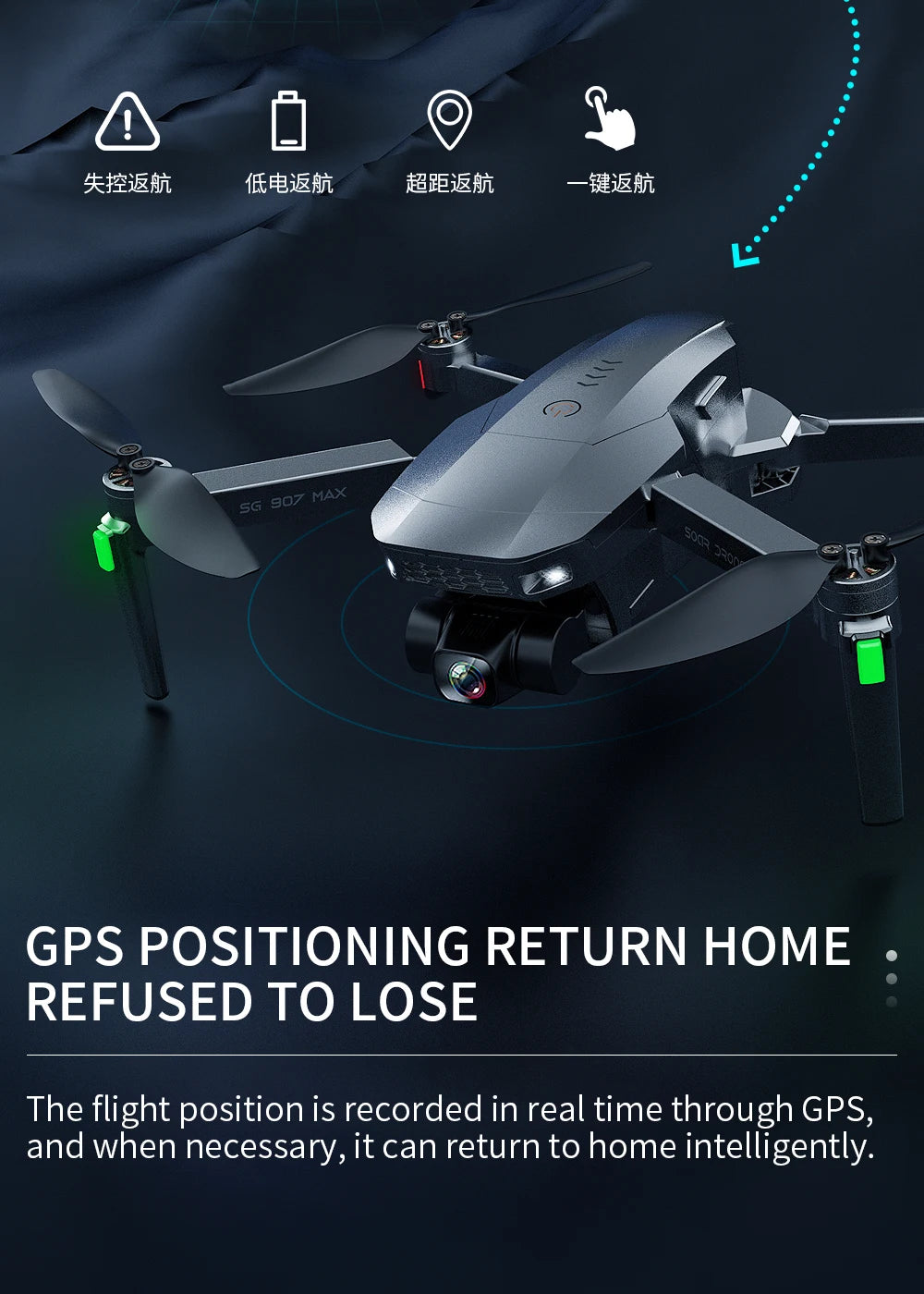 SG907 MAX Drone - 4K HD Professional 3-Axis Gimbal Brushless Motor 5G WIFI GPS HD Dual Camera Foldable Quadcopter FPV RC Dron Professional Camera Drone 28 SG907 MAX Drone, GPS POSITIONING RETURN HOME REFUSED TO LOSE The flight