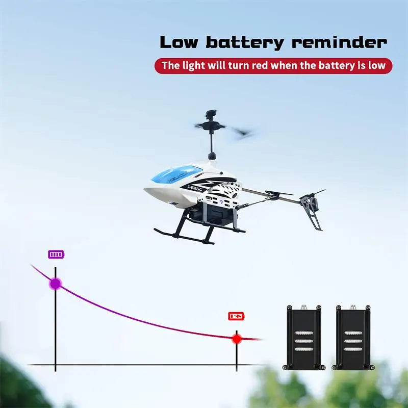 DEERC DE51 Rc Helicopter, low bottery reminder The light will turn red when the battery is low (I 