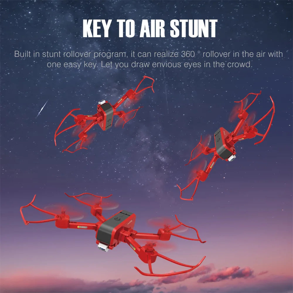 HJ96 Drone, KEY TO AIR STUNT Built-in stunt rollover program can realize 360 roll
