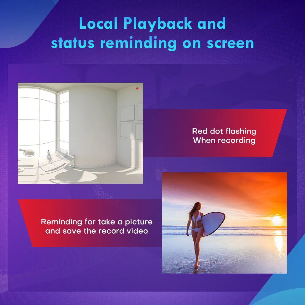 Eachine EV800DM FPV Goggle - Varifocal 5.8G 40CH Diversity FPV Goggles with HD DVR 3 Inch 900x600 Video Headset Build in Battery FPV Drone VR 14 Eachine EV800DM FPV Goggle, Local Playback and status reminding on screen Red dot flashing When recording Reminding