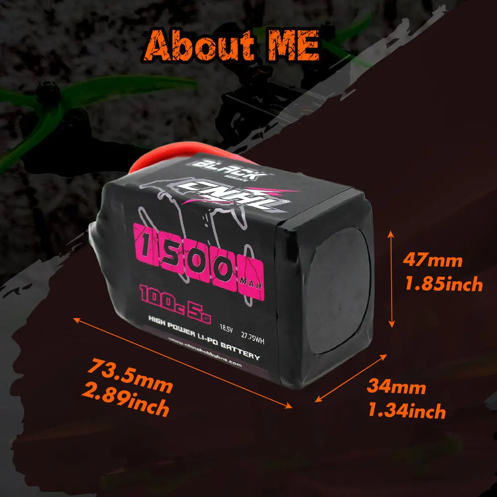 CNHL RC 2S 4S 5S 6S Lipo Battery for FPV Drone, ME 47mm 1.85inch 1e5v 34mm 1.34inch SEFZA