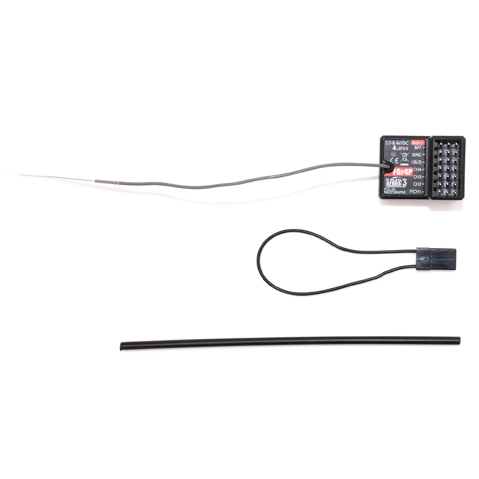 FlySky FGR4P 2.4GHz 4CH Receiver - AFHDS 3 PWM/PPM/I.bus/S.bus Output for FSG4P Transmitter RC Car Boat 16 FlySky FGR4P 2.4GHz 4CH Receiver, 3.5-8Av/DC D0o Lipx4 BAT BIND