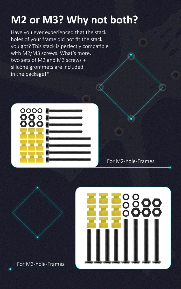 SpeedyBee F7 Stack, 0oo 888 For M2-hole-Frames 4 For M3