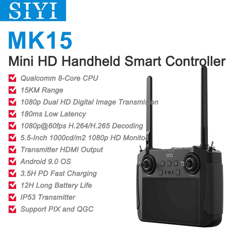 SIYI MK15 Mini HD Handheld Smart Controller Qualcomm 8-Core CPU 15