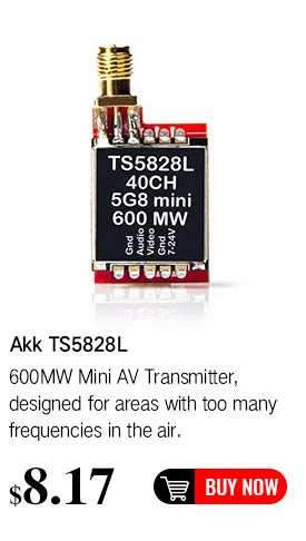 AKK X2P/X2 5.8Ghz 40CH VTX - 0.01mW/25mW/200mW/500mW/800mW Switchable FPV Video Transmitter Compatible Betaflight OSD FC 13 AKK X2P/X2 5.8Ghz 40CH VTX, AKK X2P/X2