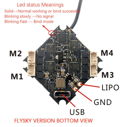JMT T100 DIY FPV Racing Drone, MGf 08 LIPO GND USB FLYSKY VERSION BOTTOM