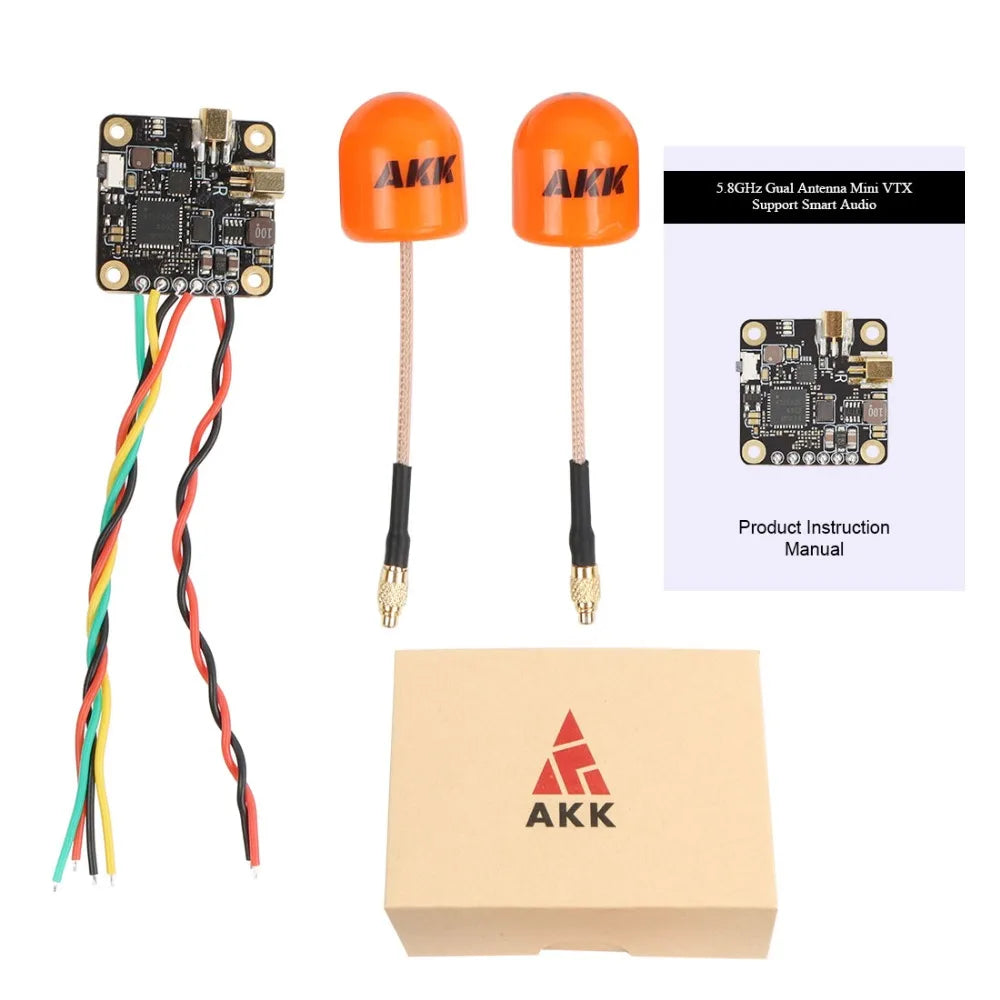 AKK K1919 New Era Dual Antenna VTX - 5.8G 40CH 25mW 50mW 200mW 400mW Video Transmitter Support both Smart Audio and Tramp Free Antennas FPV System 9 AKK K1919 New Era Dual Antenna VTX, AKK K1919 New Era Dual