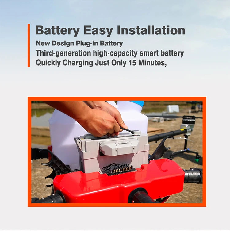 TYI 3W TYI6-30C 30L Agriculture Spray Drone - 17l 30l drone sprayer for Agriculture plant,Brushless motor agriculture drones Power redundancy +30% factory price spray drone 9 TYI 3W TYI6-30C 30L Agriculture Spray Drone, Battery Easy Installation New Design Plug-in Battery Third-generation high-capacity smart battery