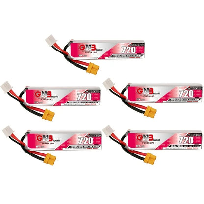 High-capacity lipo battery set for FPV drones, featuring 5-piece options with max power output and high voltage.