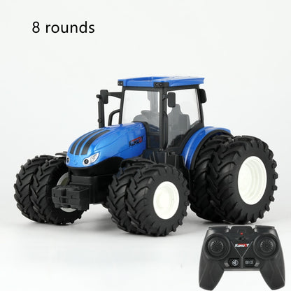 1/24 RC Tractor Trailer with LED Headlight Farm Toys Set - 2.4GHZ Remote Control Car Truck Farming Simulator for Children Kid Gift