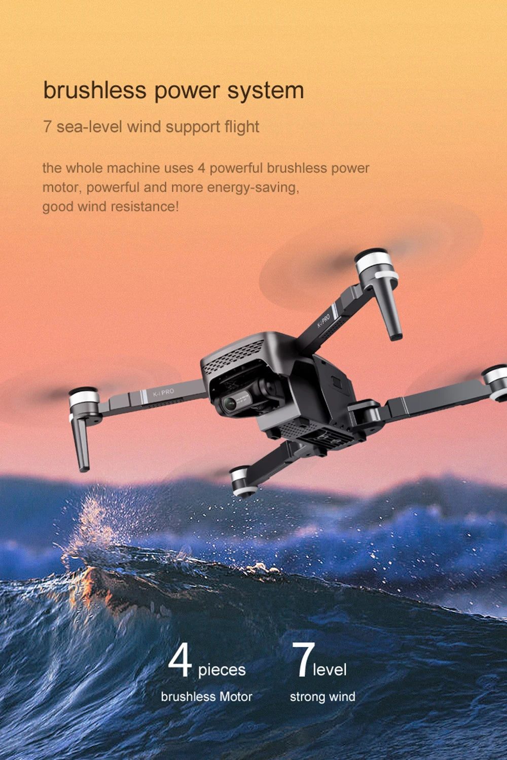 VISUO ZEN K1 PRO Drone, brushless power system 7 sea-level wind support flight the whole machine uses powerful and more energy