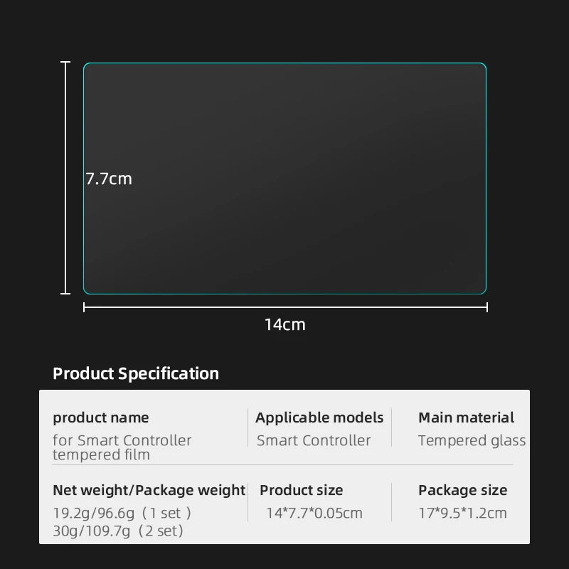 9H Tempered Glass Film RC Screen Protectoive Film for DJI MINI 3 PRO/Mavic 3/Mavic 2 Pro Zoom Drone Remote Control With Screen 13 7.7cm 14cm Product Specification product name Applicable models Main material for