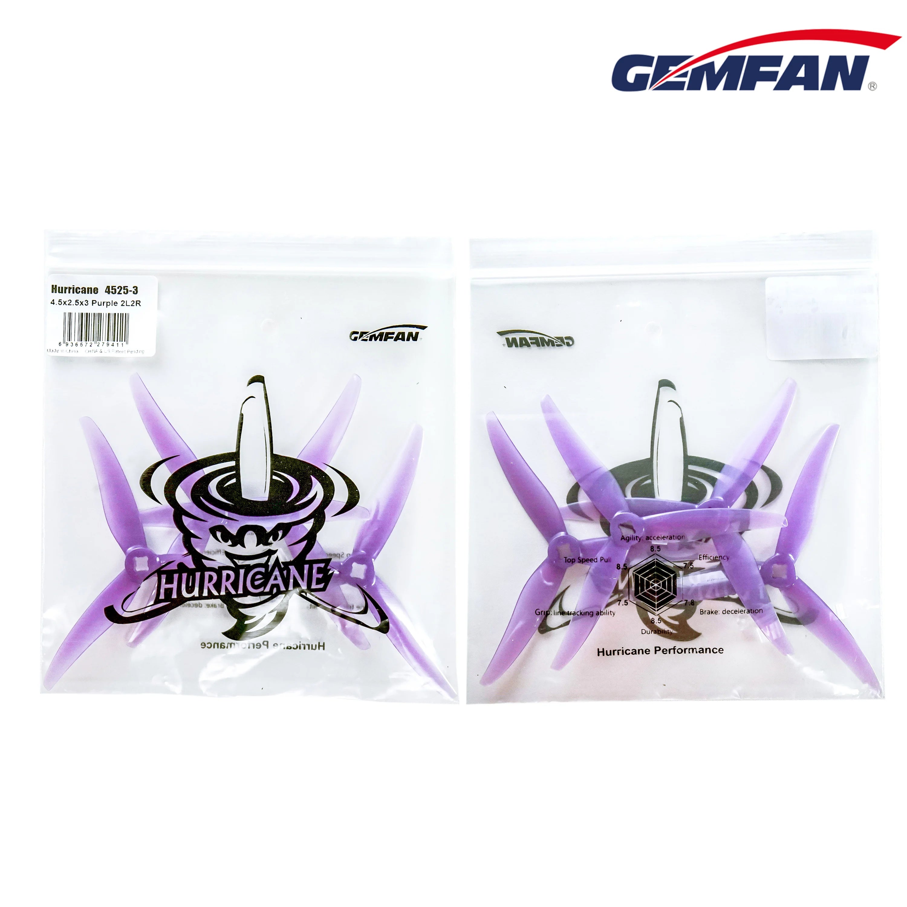 GMIFAN Hurricane 4525-3 4.5x2.5x3 Purple 2L2R