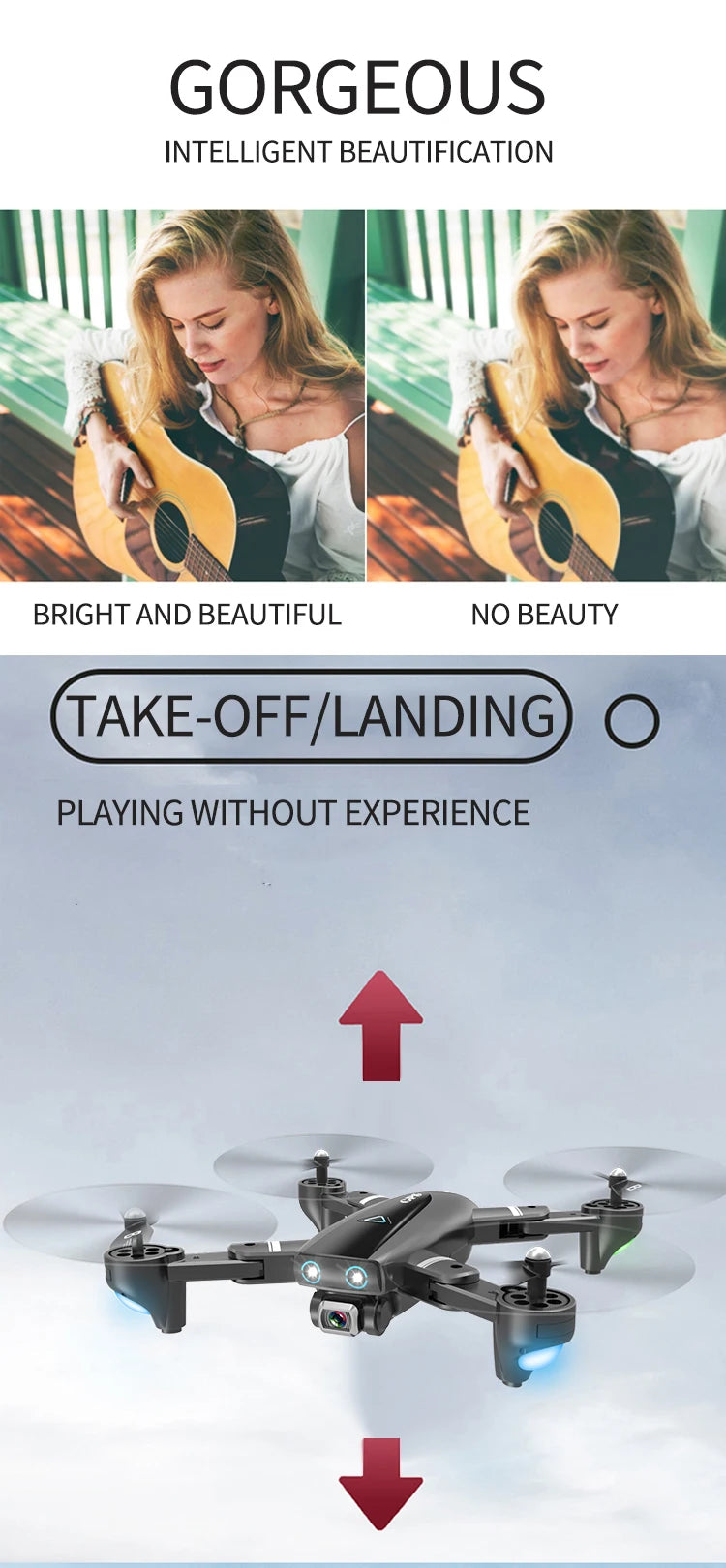 S167 Drone - 2020 New GPS Drone With 4K HD Camera 5G WIFI FPV RC Foldable Quadcopter Drone Flying Gesture Photos Video Helicopter Toy Professional Camera Drone 36 S167 Drone, BEAUTIFUL NO BEAUTY TAKE-OFF/LANDING PLAYING