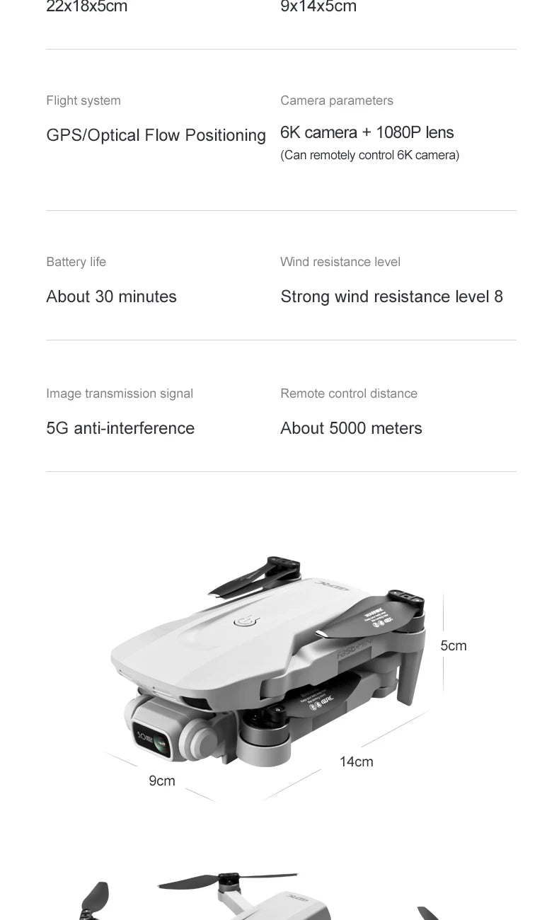 4DRC F8 Drone, gpsioptical flow positioning 6k camera 1080