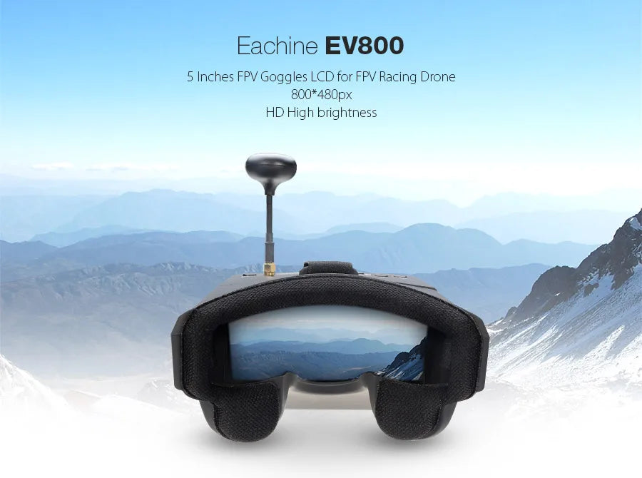 Eachine EV800 5 Inches 800x480 FPV Video Goggles 5.8G 40CH Raceband Auto-Searching Build In Battery 9 Eachine Ev8O0 5 Inches FPV Goggles LCD for