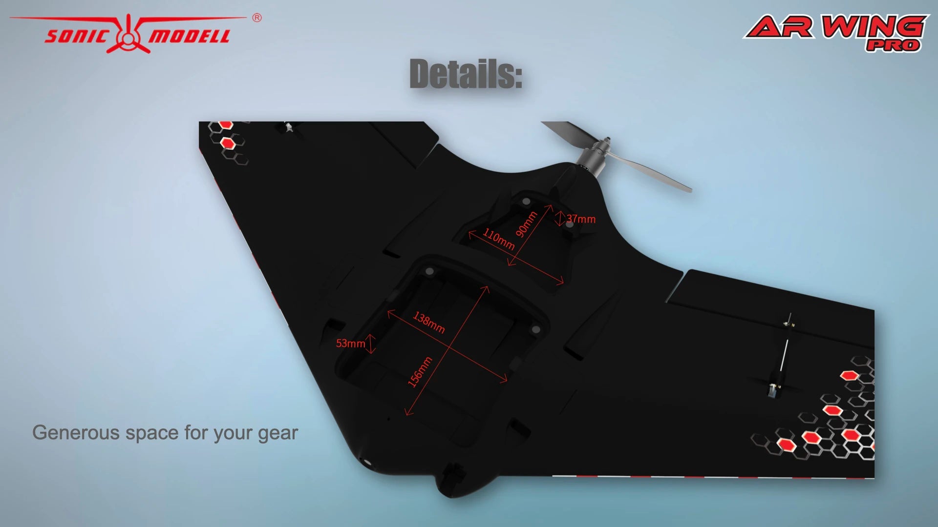 somic MODELL ARWING PRO Details: 37mm 53mm | Generous space for