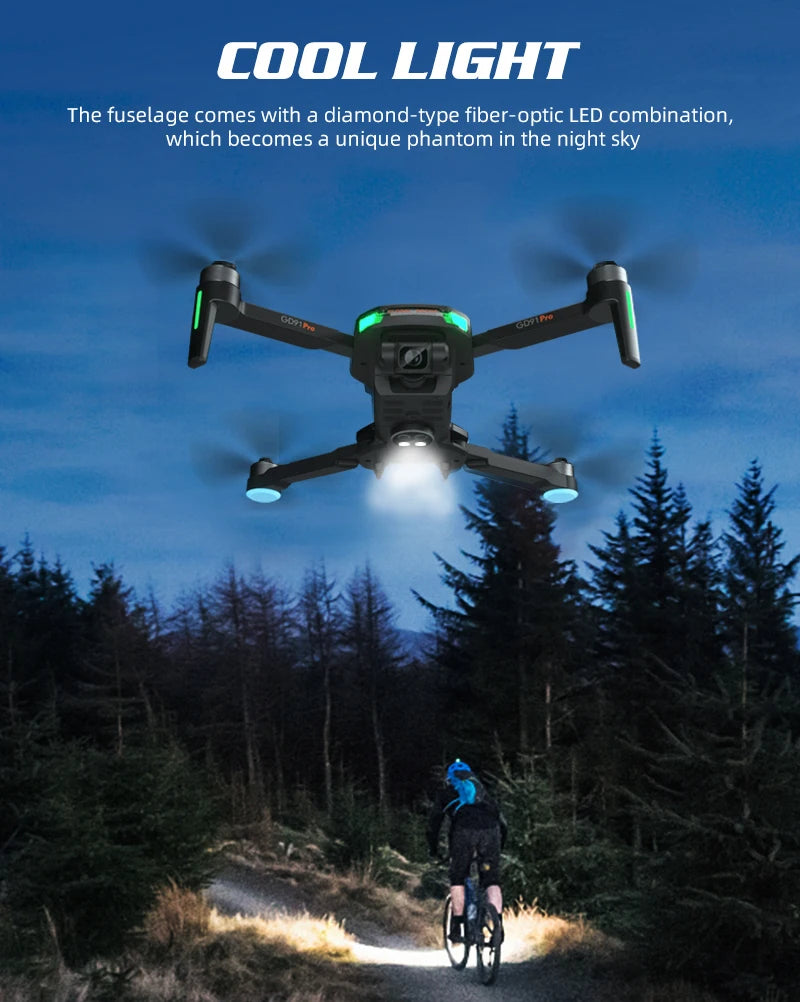 GD91 Max Drone, fuselage comes with a diamond-type fiber-optic LED combination . unique