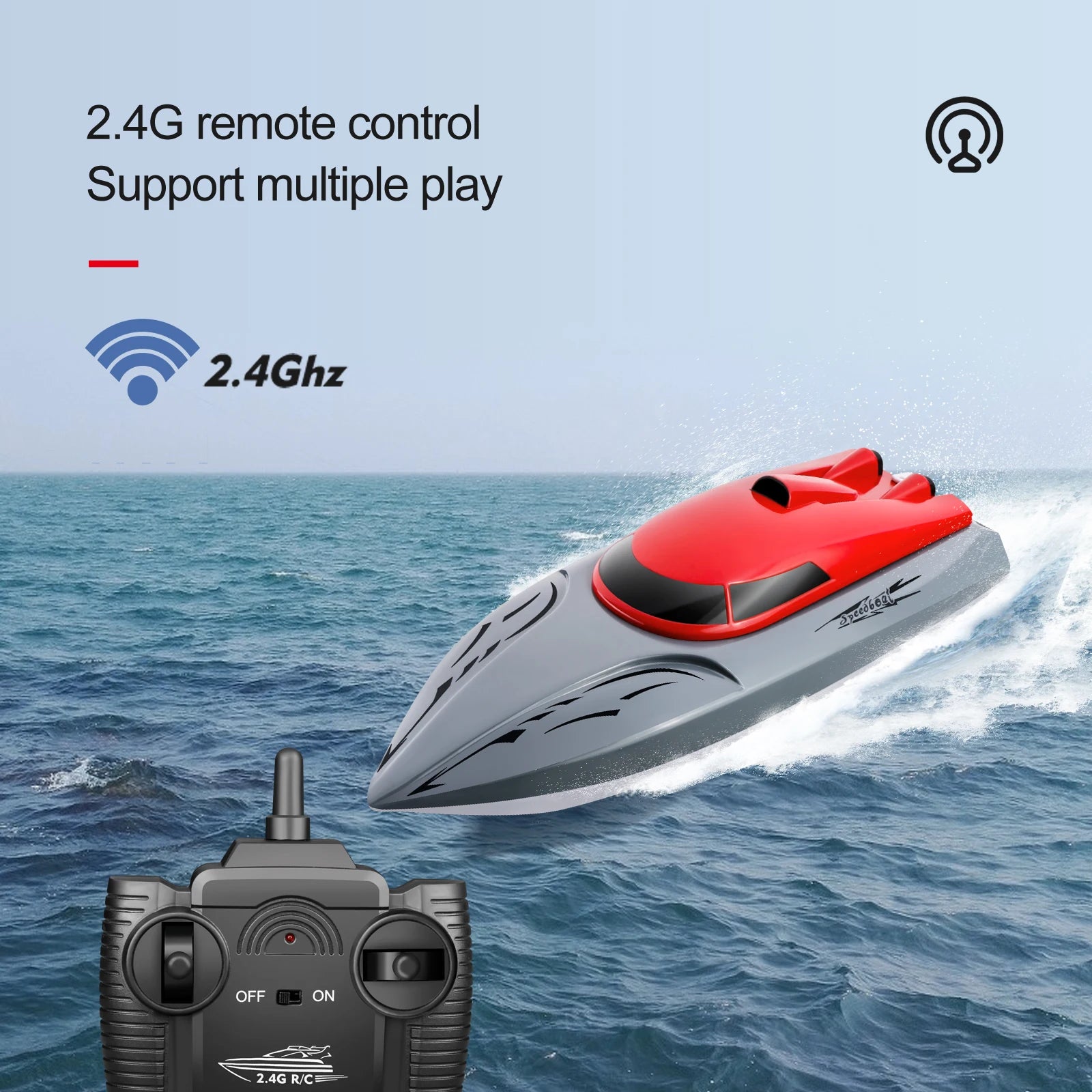 Rc Boat, 2.4G remote control Support multiple play "2.4Ghz OFF ON 2.46 