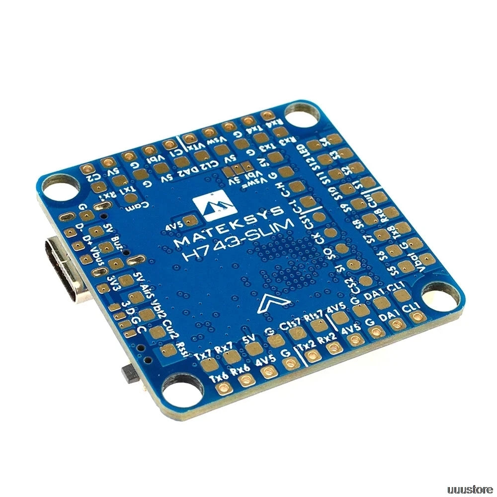 Matek H743-SLIM Flight Controller with OSD, 13x PWM outputs(including “LED” pad) 2x I2C 1