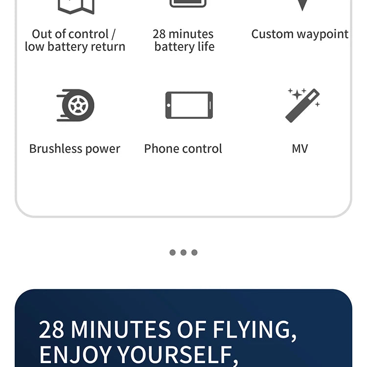 G108 Pro MAx Drone, Custom waypoint low battery return battery life Brushless power Phone control MV 28 MINUTE