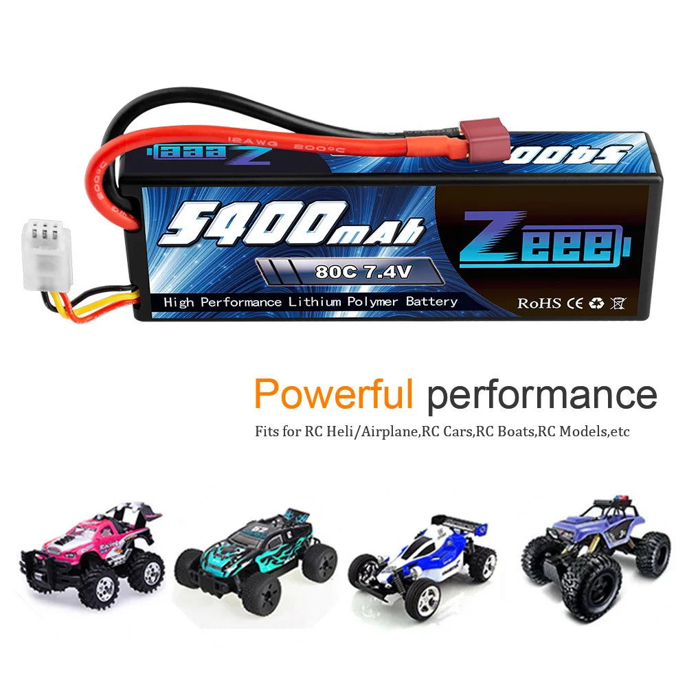 1/2units Zeee 5400mAh 80C 2S 7.4V Lipo Battery , LUZZ 7 LIubaAt BE 80€ 7.4V High Performance Lith