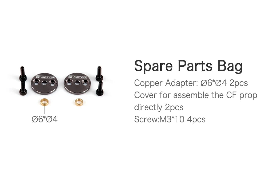 T-Motor P17x5.8 CF Prop, DmotOn D-moTOr Copper Adapter: 06*04 2p