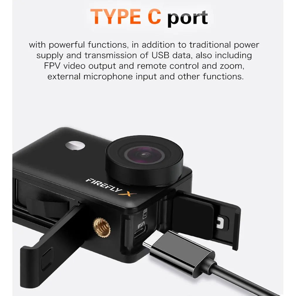 Hawkeye Firefly X / XS Action Camera - With Touchscreen 4K 90/170 Degree Bluetooth 7X Zoom FPV Sport Action Cam 16 Hawkeye Firefly X / XS Action Camera, TYPE € port with powerful functions, in addition to traditional power supply and transmission of USB