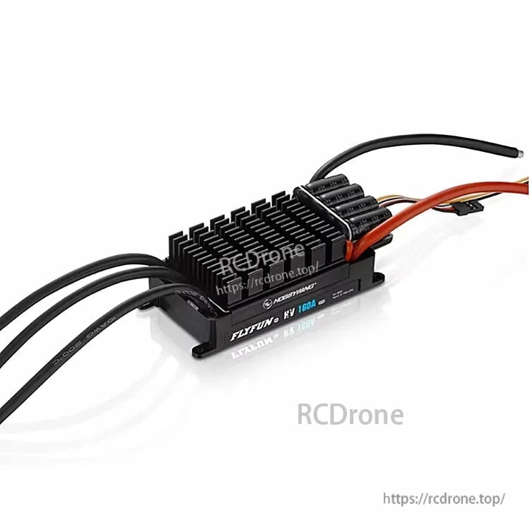 Hobbywing FlyFun HV 160A RC aircraft electronic speed controller with finned heatsink and power leads