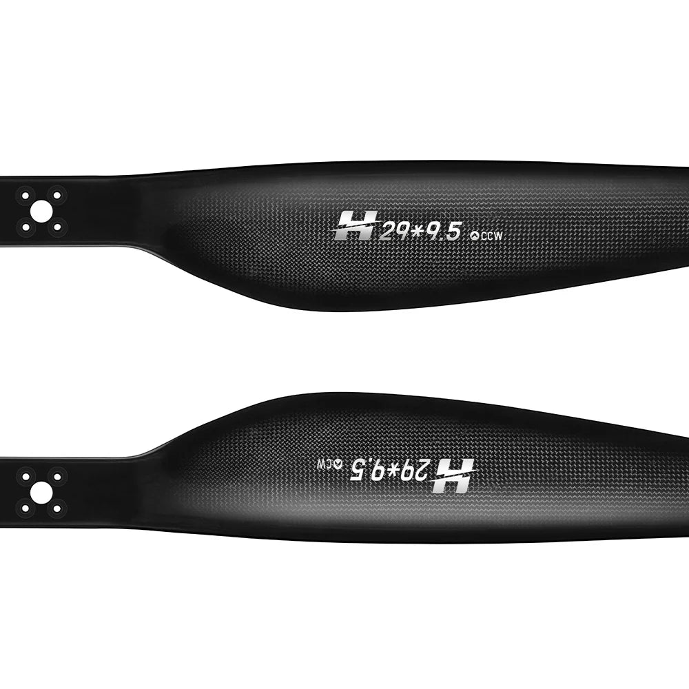 Hobbywing CF 2995 Propeller, Hobbywing CF 29x9.5 carbon fiber propellers, CW and CCW set with mounting holes on the hub