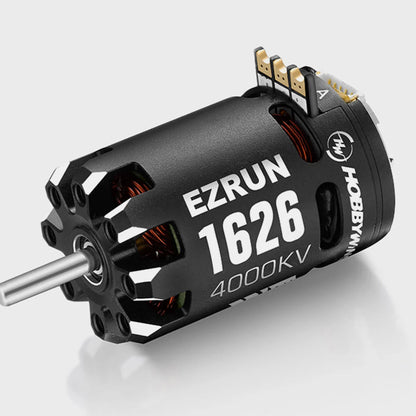 Hobbywing EZRUN 1626 Sensored Motor, Hobbywing EZRUN 1626 4000KV brushless RC motor with solder tabs, vented can, and steel shaft