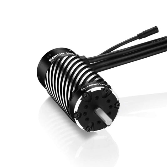 Hobbywing EZRUN MAX 56118 SD G2 sensored brushless RC motor with finned can, shaft, and lead wires