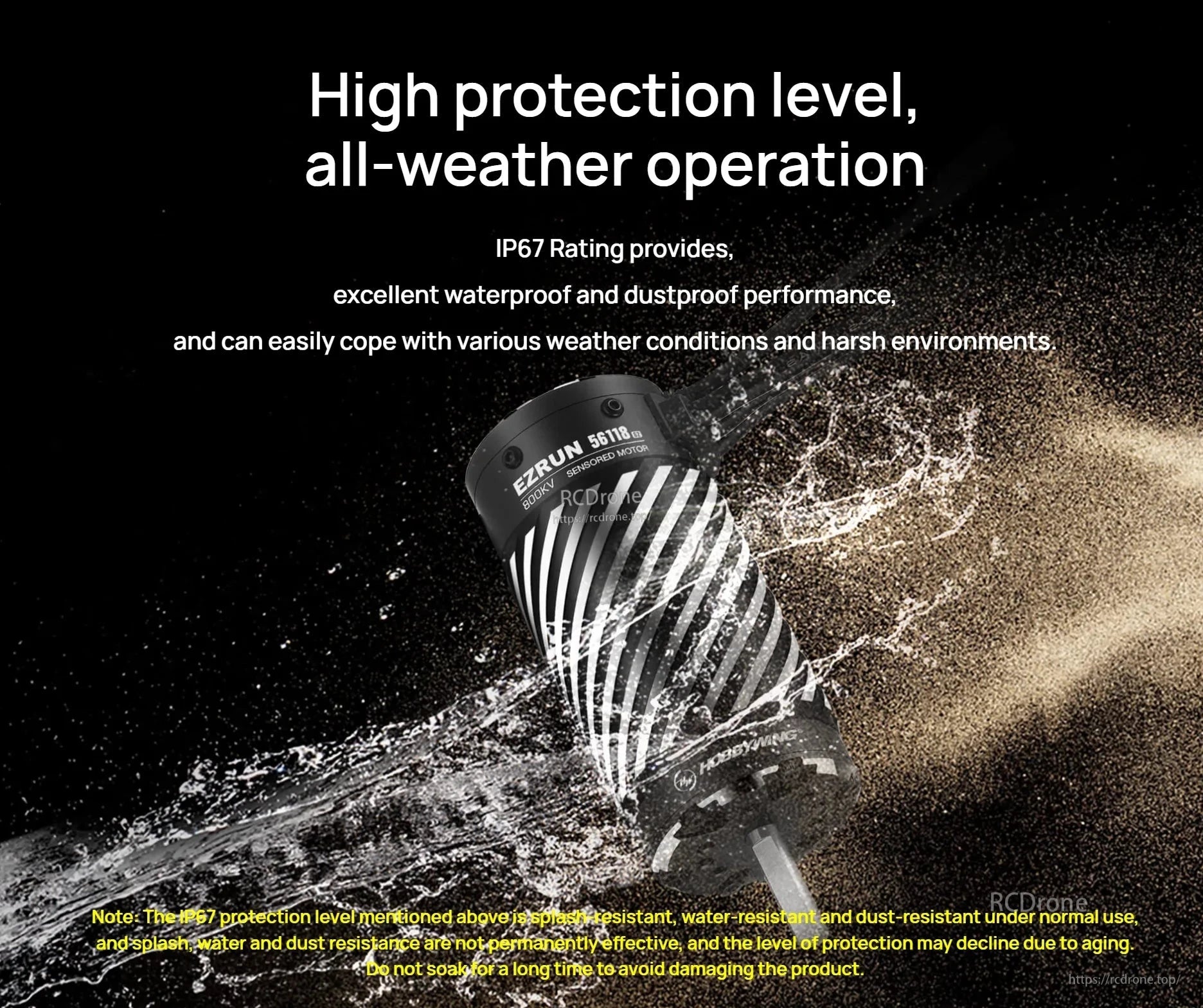 Hobbywing EZRUN 56118 SD G2 sensored brushless RC motor with IP67 waterproof and dustproof rating