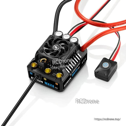Hobbywing EZRUN MAX8 G2S Bluetooth ESC, Hobbywing EZRUN MAX8 G2S Bluetooth brushless ESC with cooling fan, capacitors, motor bullets and power switch