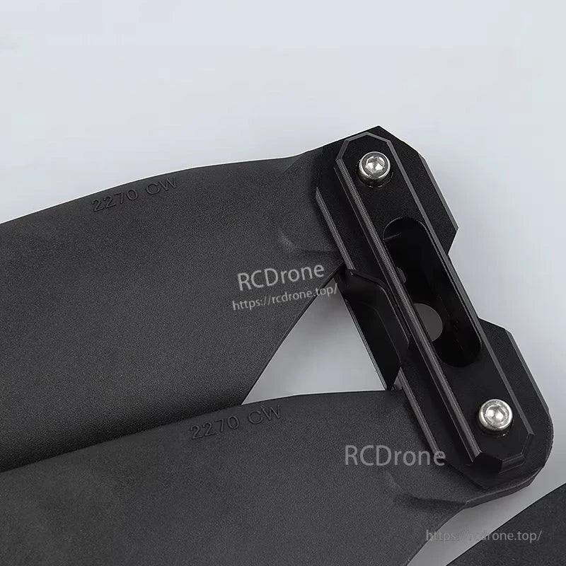 Hobbywing HF 2270 Propeller, Hobbywing HF 2270 black drone propeller blades with bolt-on hub and visible mounting screws, marked "2270 CW"