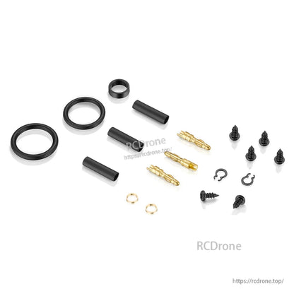 Hardware kit with O-rings, heat-shrink tubes, bullet connectors, screws and clips for Hobbywing Platinum 2603 motor