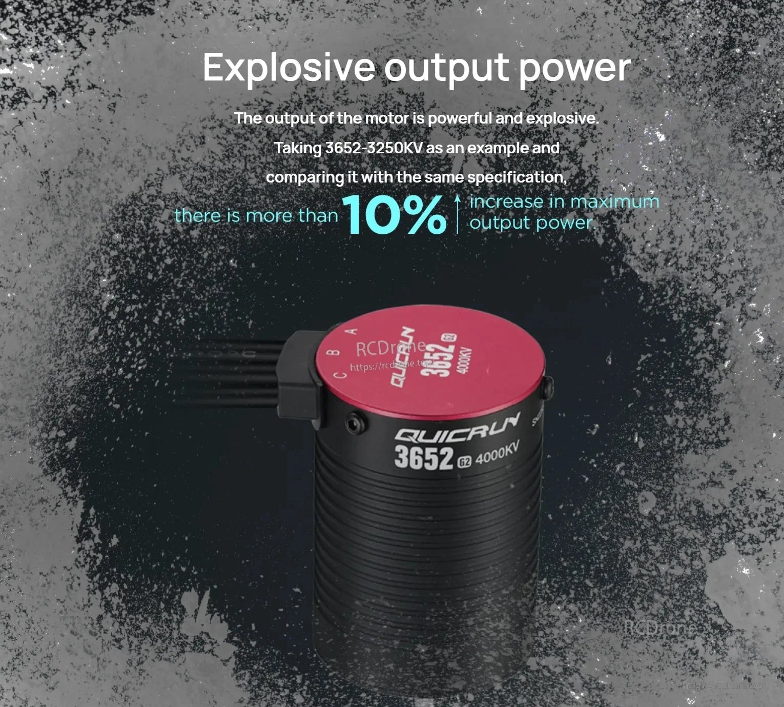 Hobbywing QUICRUN G2 sensorless brushless RC motor with 3652 4000KV label, red end cap, and three wires