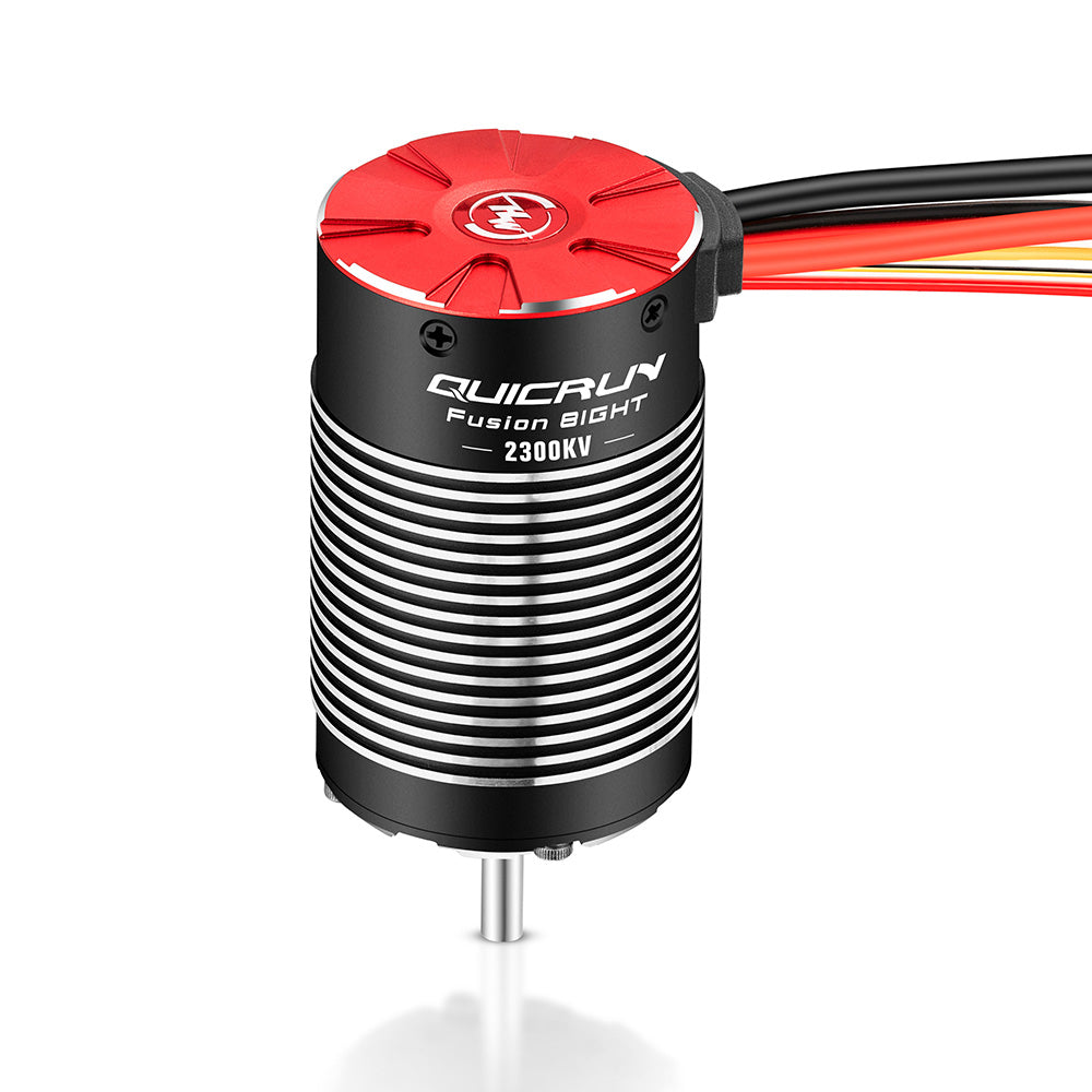 Hobbywing QUICRUN Fusion 8IGHT 2300KV sensored brushless motor can with red end cap and wires