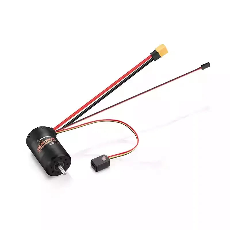 Hobbywing QUICRUN Fusion 8IGHT SE 2-in-1 brushless motor with integrated ESC wiring and yellow battery plug