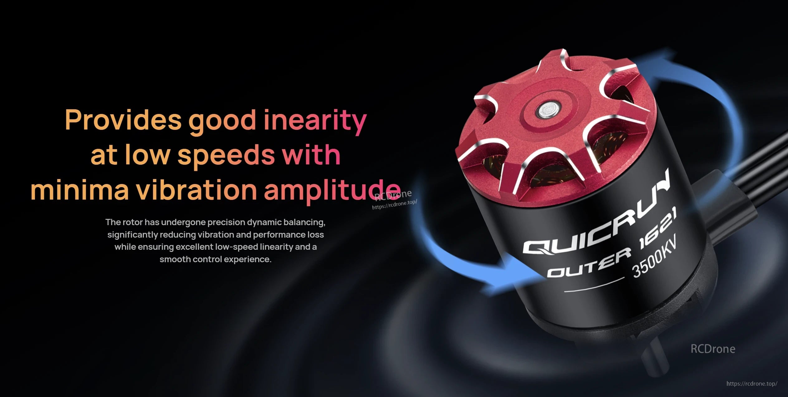 Hobbywing QUICRUN Outer 1621SL 3500KV Motor, Hobbywing QUICRUN Outer 1621SL 3500KV brushless motor with red endbell and three phase wires