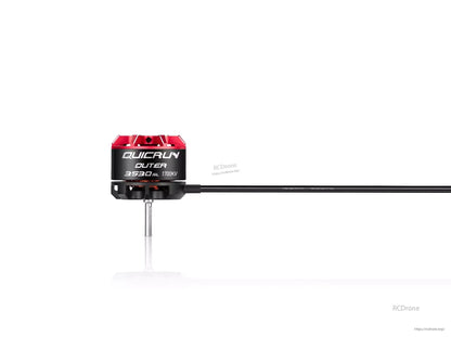 Hobbywing QUICRUN Outer 3530SL 1700KV brushless motor with red-and-black can, shaft, and long leads
