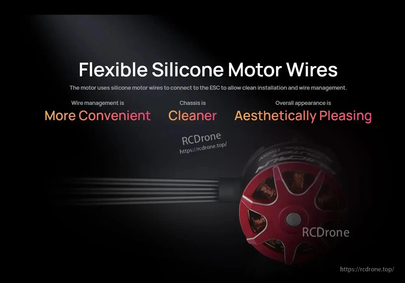 Hobbywing QUICRUN 3530SL brushless motor with flexible silicone motor wires for clean ESC connection